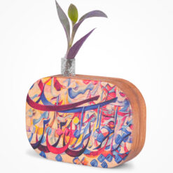 گلدان چوبی طرح سیاه مشق