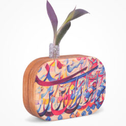 گلدان چوبی طرح سیاه مشق