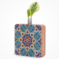 گلدان چوبی طرح کاشی سنتی