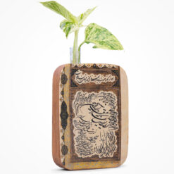 گلدان چوبی طرح مشق عشق