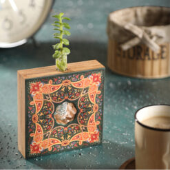 گلدان چوبی طرح ترمه