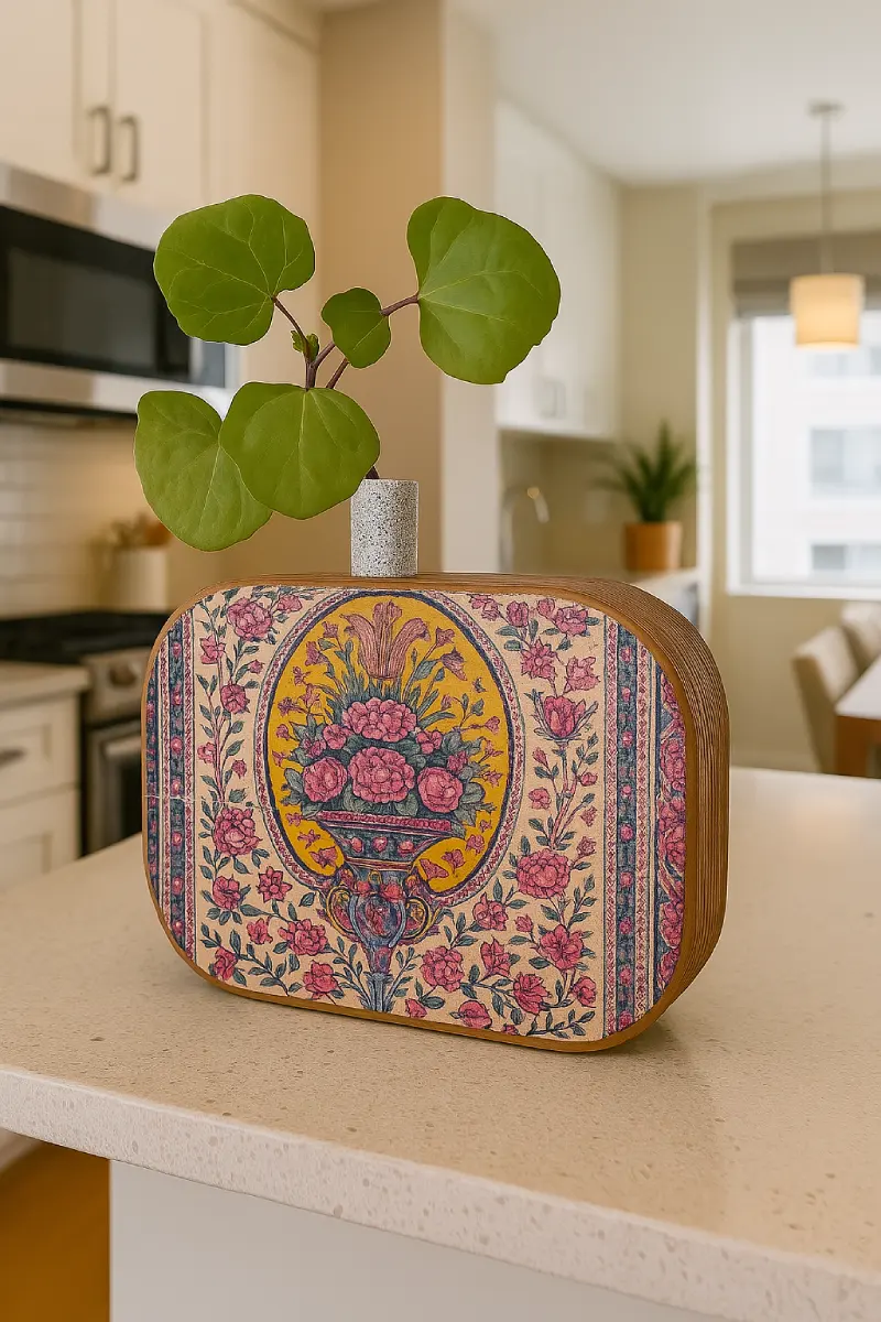 گلدان چوبی طرح باغ گل 2