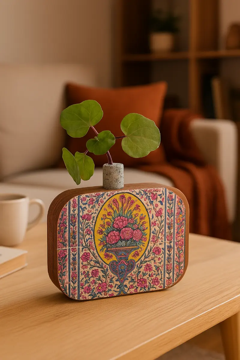 گلدان چوبی طرح باغ گل 2