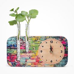 گلدان چوبی طرح آجر رنگی