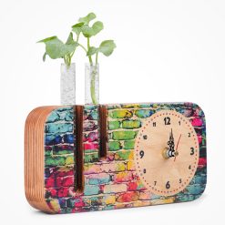 گلدان چوبی طرح آجر رنگی