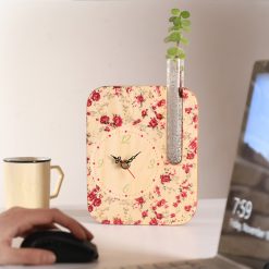 گلدان چوبی طرح گل سرخ