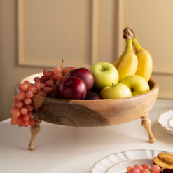 کاسه پذیرایی پایه فشنگی چوب گردو سایز بزرگ