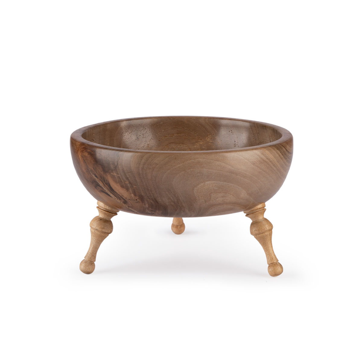 کاسه پذیرایی پایه فشنگی چوب گردو سایز کوچک