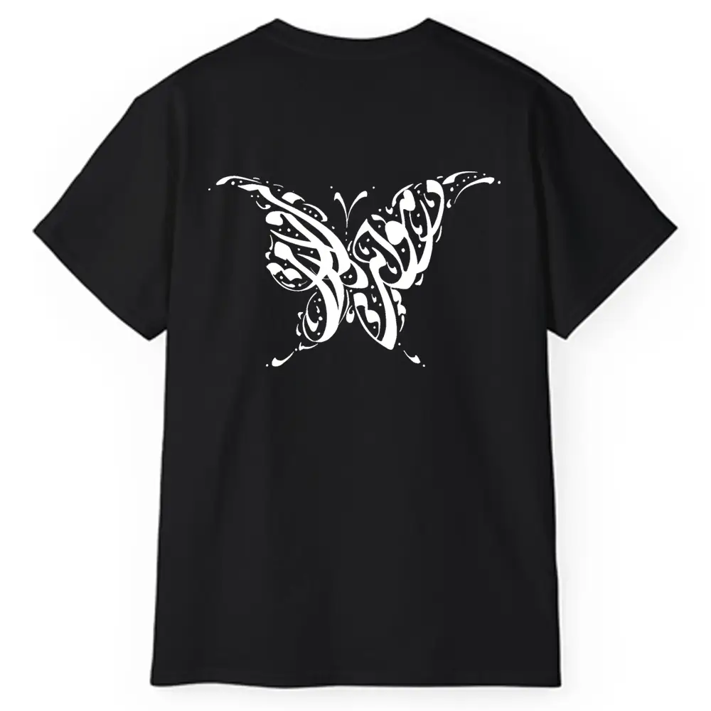 تیشرت مشکی طرح پروانه