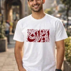 تی شرت مردانه سفید پشت طرح ایران
