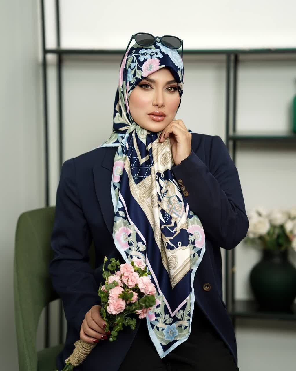 روسری ابریشم ژاکارد